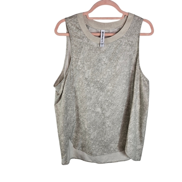 Athleta Zephyr gray white snake print sleeveless shirt - Picture 1 of 8